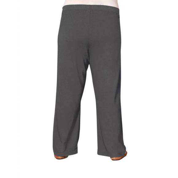 NEW ON THE PLUS SIDE wide leg cotton knit pants - plus in gray - Picture 2 of 2